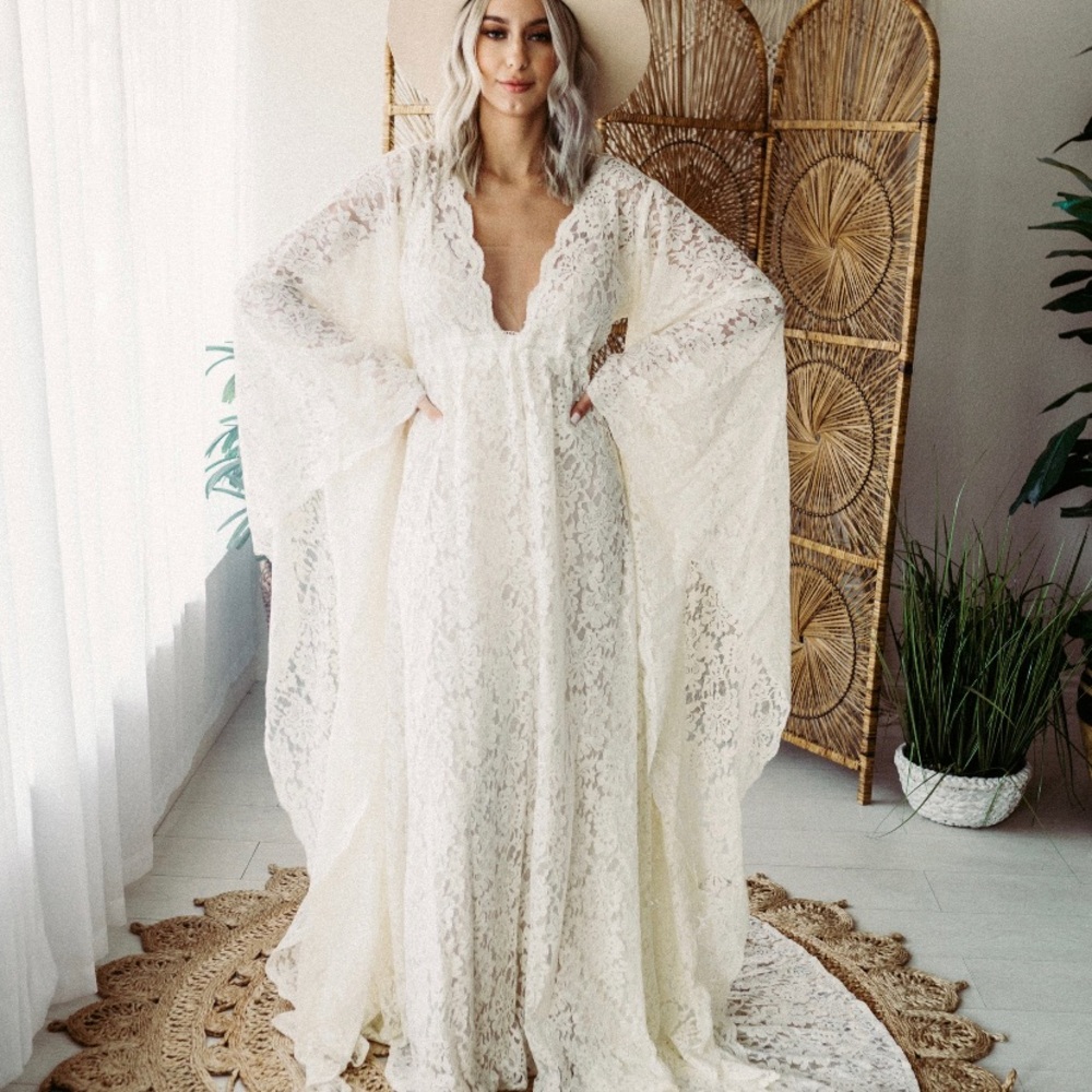 Boho Wedding Dress and Slip